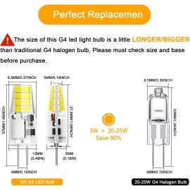 NoBrand LED Bulb T3 JC Bi-Pin Base 3W AC/DC 12V Daylight White 6000K 20W-25W Halogen