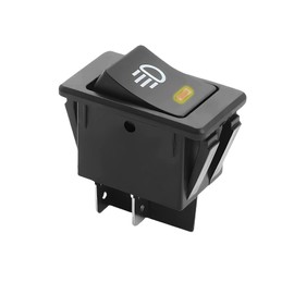 DXNQ Car Fog Light Toggle Rocker Switch, 4 Pin 12V 35A ON/Off SPST Fog Lamp Toggle Switch with LED Light, Universal Rear Front Fog Light Rocker Switch for RV Truck Marine Boat (Yellow)
