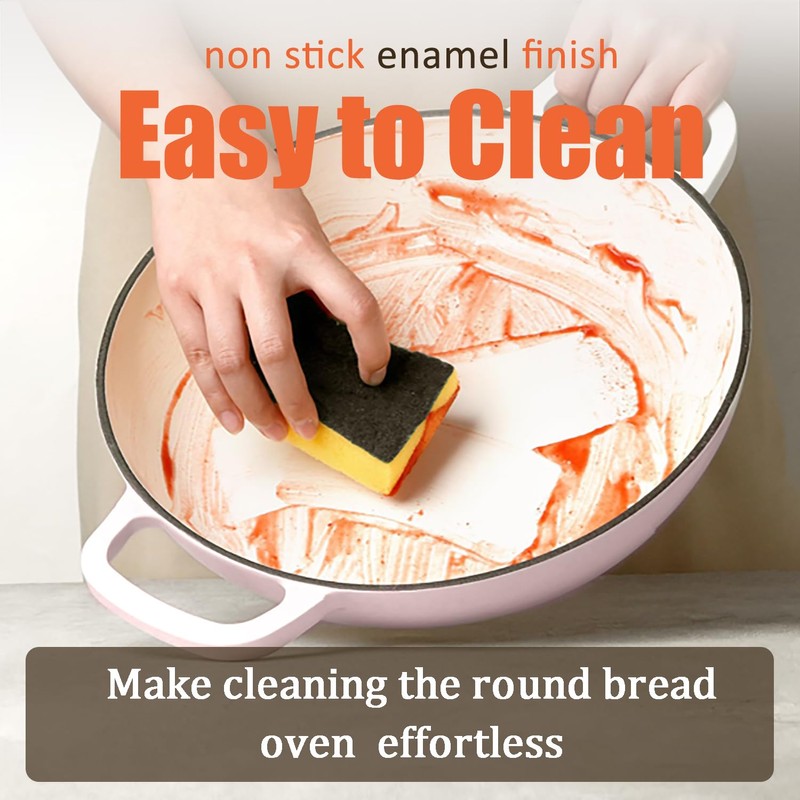 Enameled Round Cast Iron Bread Oven, 6 Qt Cast Iron