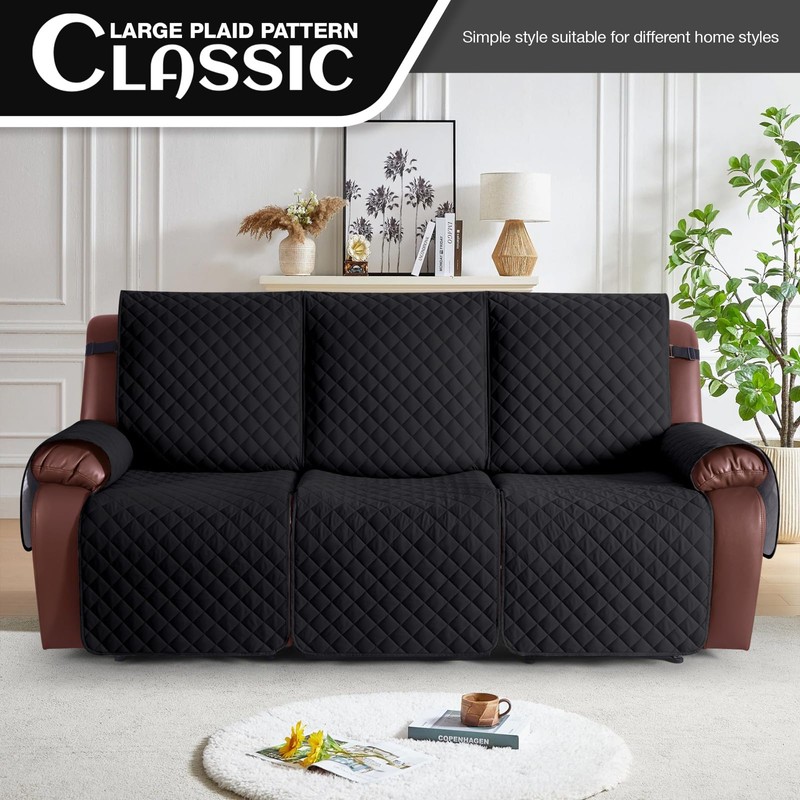 KinCam Recliner Sofa Covers for 3 Seat, 100% Waterproof Reclining