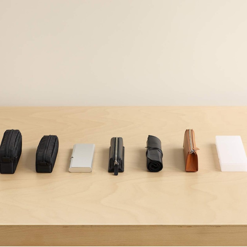 Muji Aluminum Pencil Case, Flat Type, Approx. 2.4 x 6.9