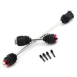 Steel Center Driveshafts CVD 8655R with Dust Boots Replacement for Traxxas E-Revo 2.0 Remote Control Car Upgrades Parts (Black, 2 Pieces)