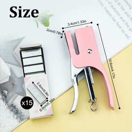 Office Stapler, Manual Stapler, Mini Metal Stapler, Stapler for Small 750 Small Paper Clips 24/6, Light up to 10-16 Sheets for Office School, Home, Pink