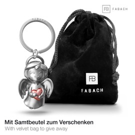FABACH Guardian Angel Keyring Shiny with Heart – Angel Lucky Charm Keyring Love – Gift Guardian Angel Lucky Charm – Angel with Heart as a Gift Idea for Girlfriend, Rose Gold, Modern