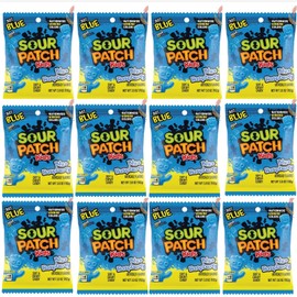 Sour Patch Kids 12 x Bags Sour Patch Kids Blue Raspberry Flavor Soft & Chewy Gummy Candy | 3.6oz