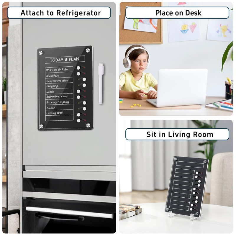 NiHome Magnetic Acrylic to Do List Planning Board with Sliders