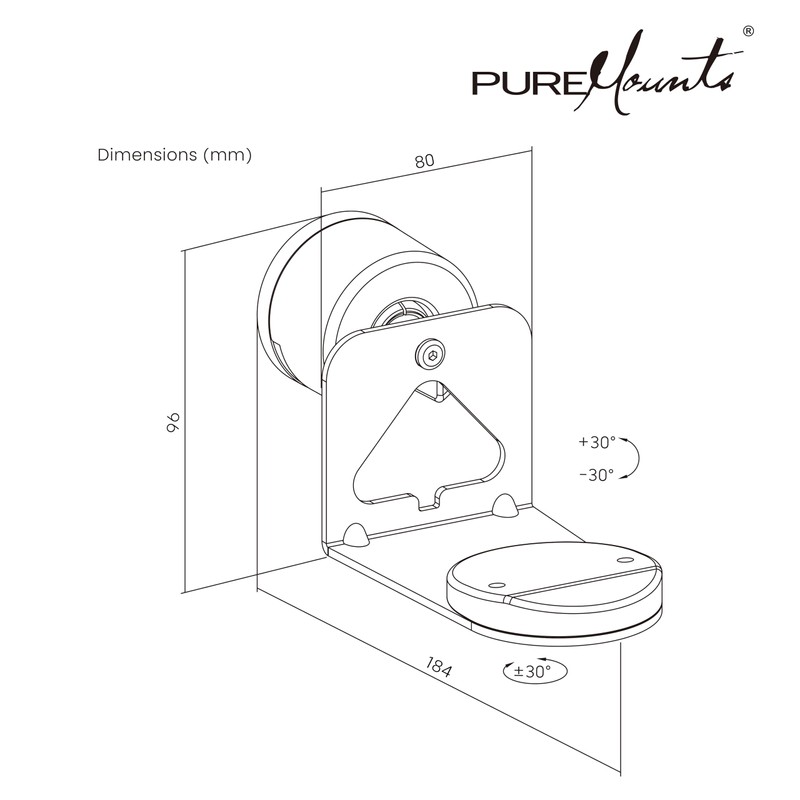PureMounts Speaker Bracket for Sonos Era 100 & 300, Speaker