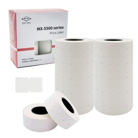 Motex 1 Line Labels - 10,000 White Blank Price and Date Gun Labels, Fits Perco 1 Line Price and Date Guns and MX-5500