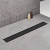 Elefloom Linear Shower Drain, Black Shower Drain 24 inch with