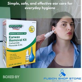 Ear Wax Removal Kit- Gentle Ear Drops and Syringe, 0.5 fl oz (Pack of 1), Boxed by Fusion Shop Store