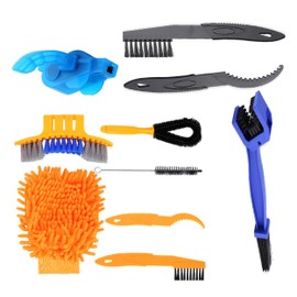 Bicycle Cleaning Set, 10-Piece Bicycle Cleaning Brush, Bicycle Cleaning Brush Set, Bike Cleaning Brush Tool Suitable for Mountain Bikes, Roads, City, Hybrid, BMX and Folding Bike