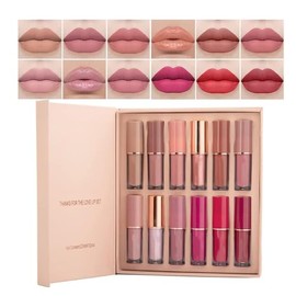 Lipstick set 12 Pcs Lipstick Sets, 10 Colores Mate Brillo de Labios Lipsticks Impermeable Lip Stain Long Lasting Non-Stick Cup Not Fade Shimmer Lip...
