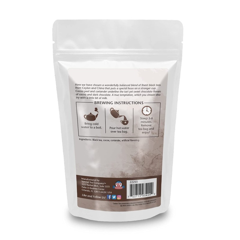 SpecialTea Company Dark Chocolate Black Tea - Pyramid Sachets
