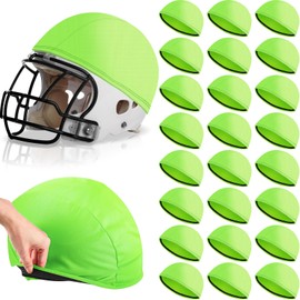 Mindsoft 24 Pieces Football Scrimmage Helmet Cover Football Helmet Scrimmage Cap Football Helmet Cover Lacrosse Helmets Cover Hockey Helmet Covers for Youth Adult Football Practice Training(Green)