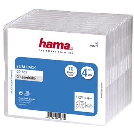 Hama Slim 4 CD Jewel Case, pack of 10 - Transparent