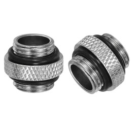 uxcell 2pcs G1/4" Male to Male Connector, Aluminium Soft Tube Extender Fitting for PC Computer Water Cooling System, Silver