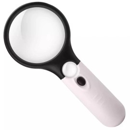 AMeribox 45X Handheld LED Jewelry Loupe Magnifier - Reading Magnifying Glass with 3 Light