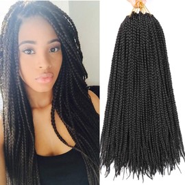 7 Packs Goddess Box Braids Crochet Hair 18 Inch Prelooped Crochet Box Braids Crochet Hair for Black Women Braiding Hair (18 Inch 7 Packs, #1B)