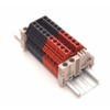 Dinkle Assembly DK4N Red/Black 10 Gang DIN Rail Terminal Blocks,