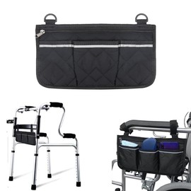 DOKRIN Bags & Baskets for Wheelchairs & Scooters, Pram Hanging Bag, Reflective Strips, Wheelchair Armrest Bag, Side Storage Bag