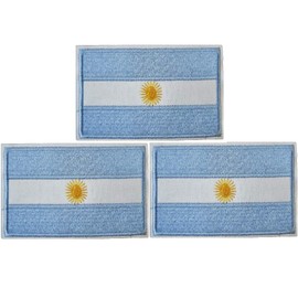 3Pack Argentina Flag Patch Argentine Flags Patchs, Argentina Tactical Flag Embroidery Patch with, for Hats, Tactical Bags, Jackets, Clothes Patch Team Military Patch