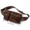 Mens Fanny Pack, Rugged Genuine Leather Waist Bags for Men