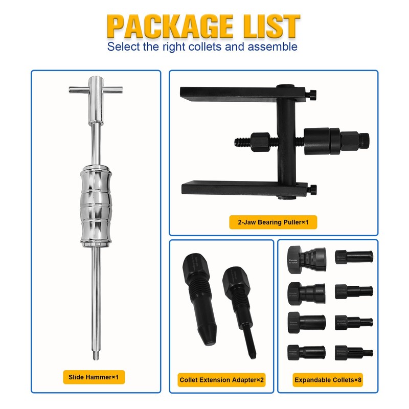 YATOINTO 12Pcs Blind Hole Bearing Puller Kit, Pilot Internal Bearing