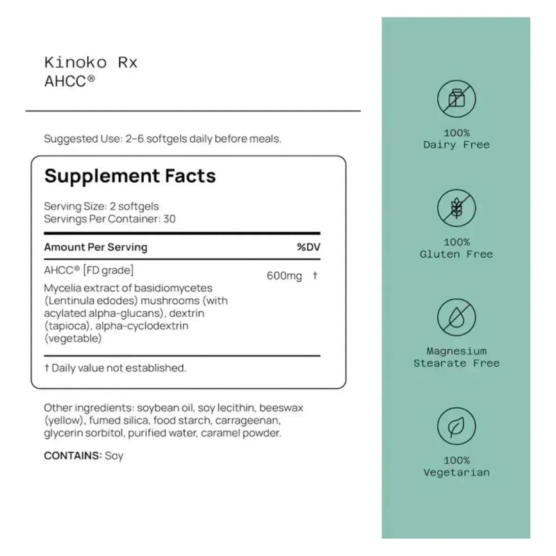 Quality Life Ahcc Kinoko Platinum 750mg Cápsulas