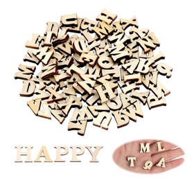 Wooden Letters, Pack of 208 Mini Wooden Capital Letters Alphabet 15 mm Wooden Letters (A-Z) DIY Wooden Letters Small Wooden Alphabet Letters for DIY, Crafts, Decoration, Party