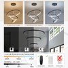 AIRYPHANT Modern LED Chandelier 3 Rings Black Chandelier Dimmable LED