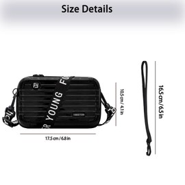 FENGCHUANG Mini Suitcase Bag for Women, Portable Travel Cosmetic Bag, Water Resistant Suitcase Shoulder Bag for Keys, Cosmetics, Various Cards (White), White