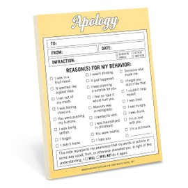 Knock Knock Apology Nifty Note, Checklist Memo Pad & Sorry Note, 4 x 5.25-inches