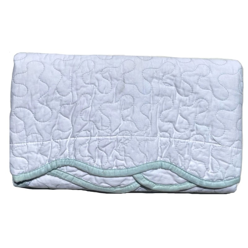 Home Classics White Embroidery Quilted Standard Sham Blue Starfish 100%