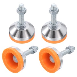 uxcell 4 Pack Adjustable Heavy Duty Leveling Feet, 60mm/2.36" Dia Base M12 x 50mm Thread Anti-Slip Shock-Absorbing Furniture Leveler Legs for Workbench, Machine, Cabinet