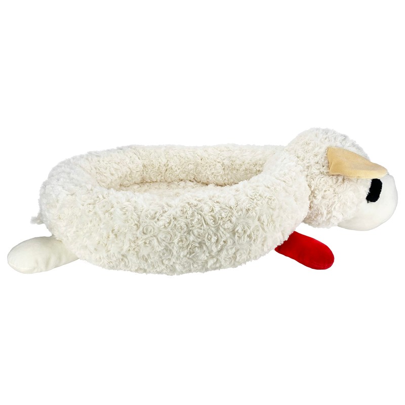 Multipet Lamb Chop Bed for Dogs, White, 27.0" L x