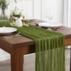 Cheesecloth Table Runner Spring Sheer Crinkled Green Gauze Table Runners