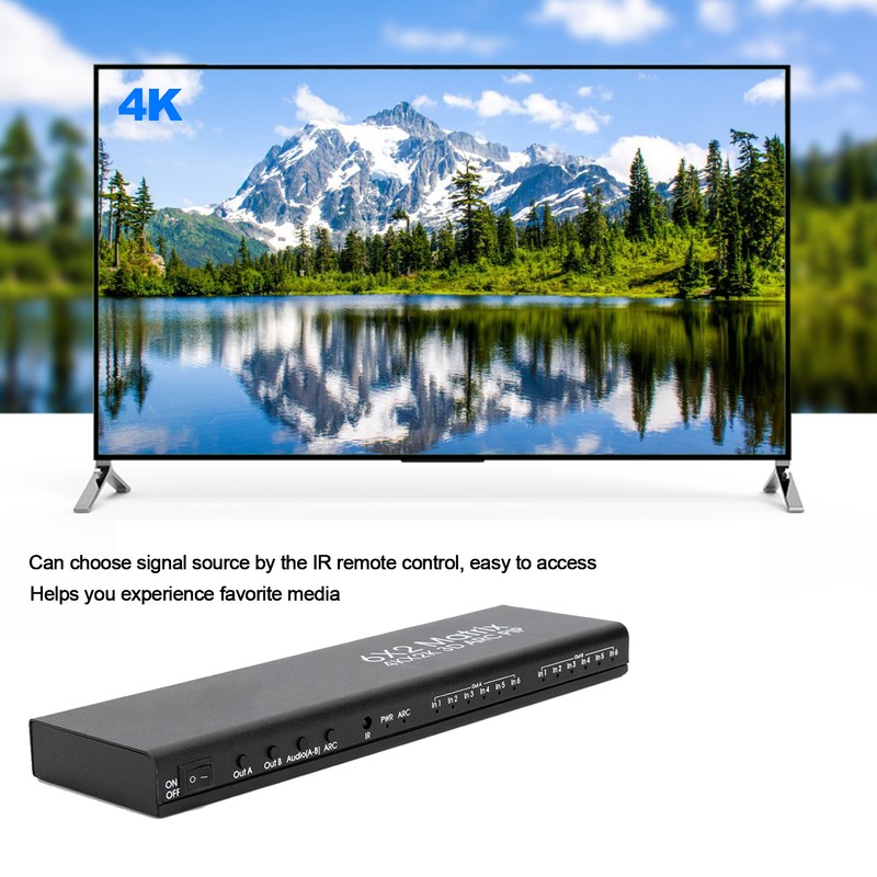 6x2 HDMI Matrix Adapter Flexible Control Support for PIP ARC