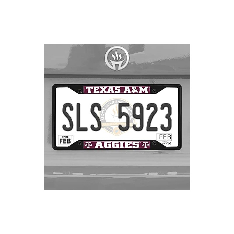 FANMATS 31285 Texas A&M Aggies Metal License Plate Frame Black