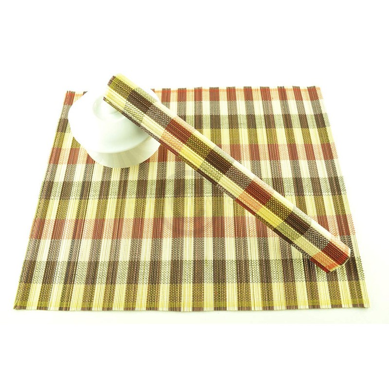 Handmade Bamboo Placemats, Pack Of 4 Bamboo Wood Table Mats,