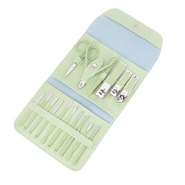 XFSRG 16-Piece Nail Clippers Set for Manicure and Pedicure Professional Stainless Steel Tool Set for Women for Nail Care at Home and on the Go Perfect for Travel (Green)