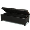 Stratford Black Leather Storage Ottoman