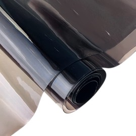 30x135cm Transparent PVC Vinyl, 0.4mm Neon Solid Color Waterproof Fabric Super Clear Mirrored Foil Roll for Making Handags Bows DIY Decor, Gray
