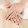 Castillna Sterling Silver Princess Cut Cubic Zirconia CZ Solitaire Engagement