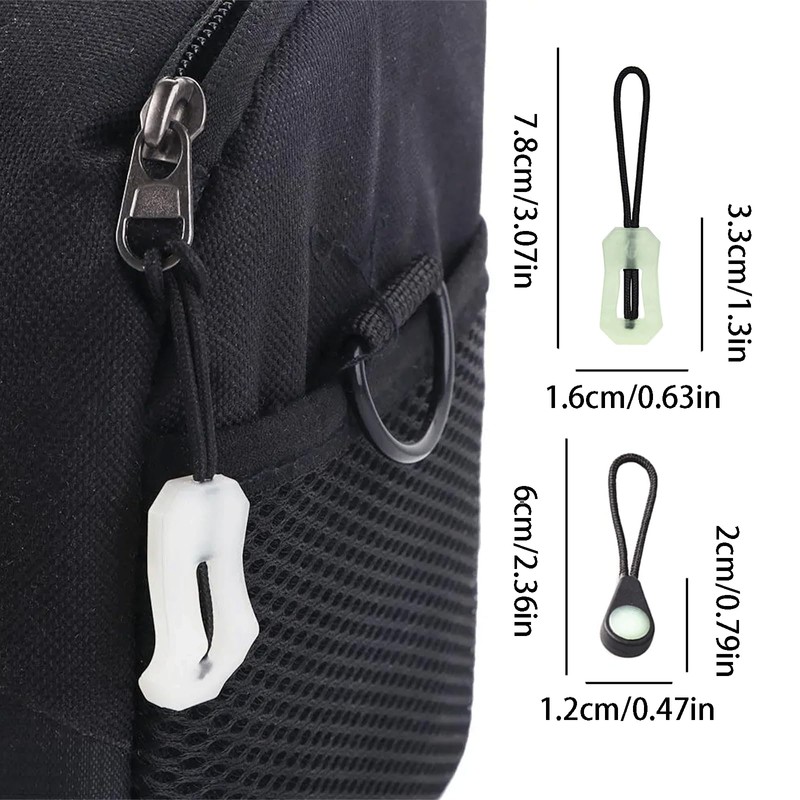 20 Pcs Self Luminous Zipper Pulls,Glow in The Dark Zipper