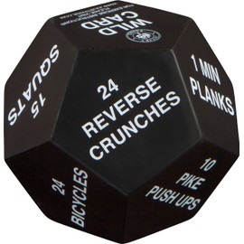 Juliet Paige Exercise Dice for Fitness, Gym Workouts, WOD, Home Bodyweight HIIT, and Adult Sports Training - 4 Inches in Diameter - 12 Sided (White (Intermediate))