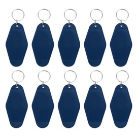 [PATIKIL] Vintage Motel Keychains, Set of 10 Blank Hotel Keychains, Rhombus Retro Key Tags, DIY Craft Decoration, Backpack, Suitcase Label Tag, Dark Blue