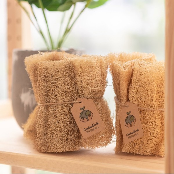 Eco-friendly scrubber Continuous, 5 natural scrubbers, multipurpose zero waste set,
