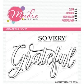Mudra Stamps - Grateful -2"X3"Clear Art & Craft Photo Polymer Stamp Set for DIY Greeting Card Making, Scrapbooking, Papercraft & Colouring