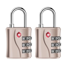 ZHEGE TSA Suitcase Locks, Luggage Locks, 3 Digit Padlocks Numbers for Travel Suitcase, Bag, Backpacks, Small Combination Locks Locker for Girls (2 Pieces, Rose Gold)