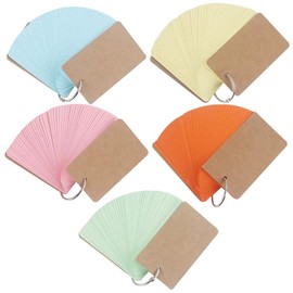 Operitacx 5pcs Binder Clips Note Pads Flash Cards Practical Memory Cards DIY Flashcards Portable Blank Flashcards Memo Cards Blank Cards Notebooks Cards Supplies Office Buckle Belt Ring